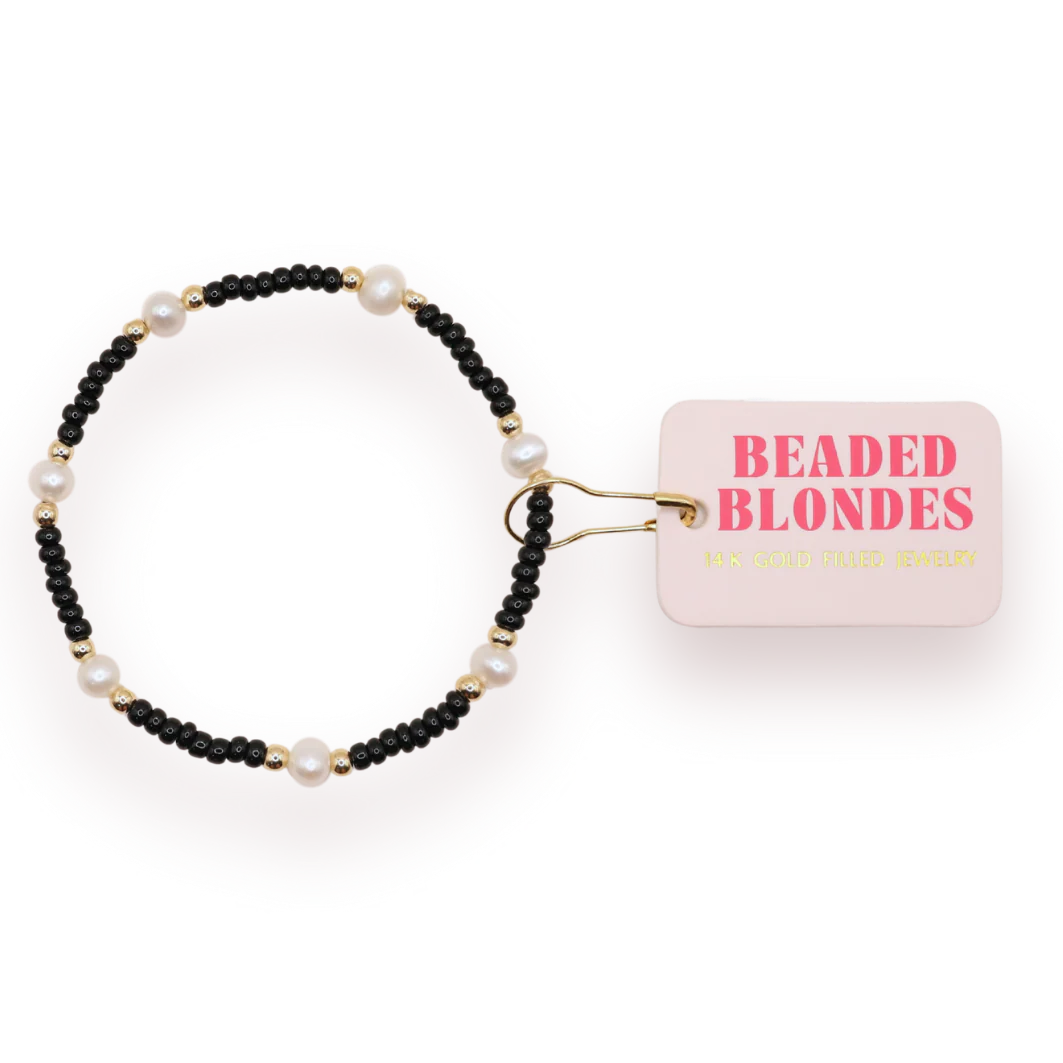 Beaded Blondes Black Pearl Bracelet