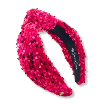 Adult Size Pink Sequin Knotted Headband – Brookeside Company display picture 1
