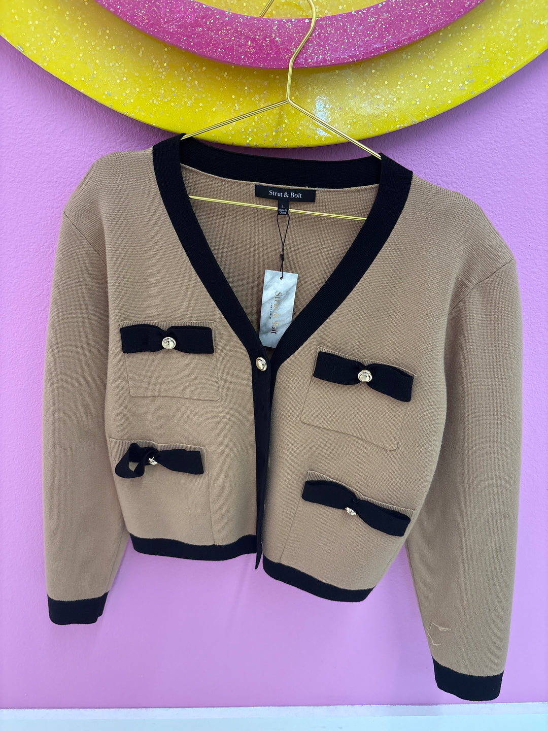 Be Your Best Bow Knit Cardigan Jacket