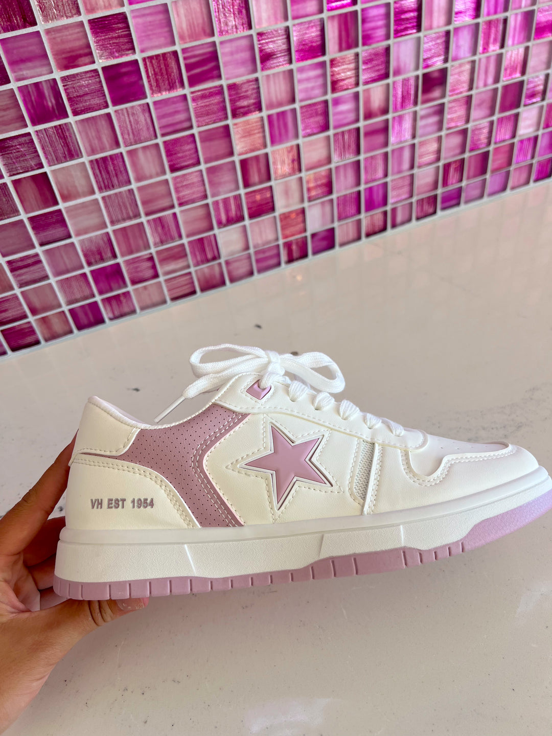 VH Dusty Pink & White Low Top Sneaker