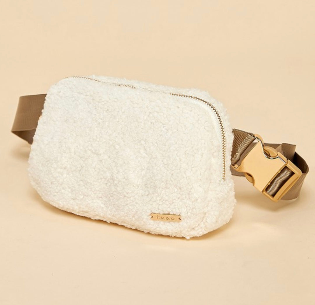 Cream Sherpa Fanny Pack