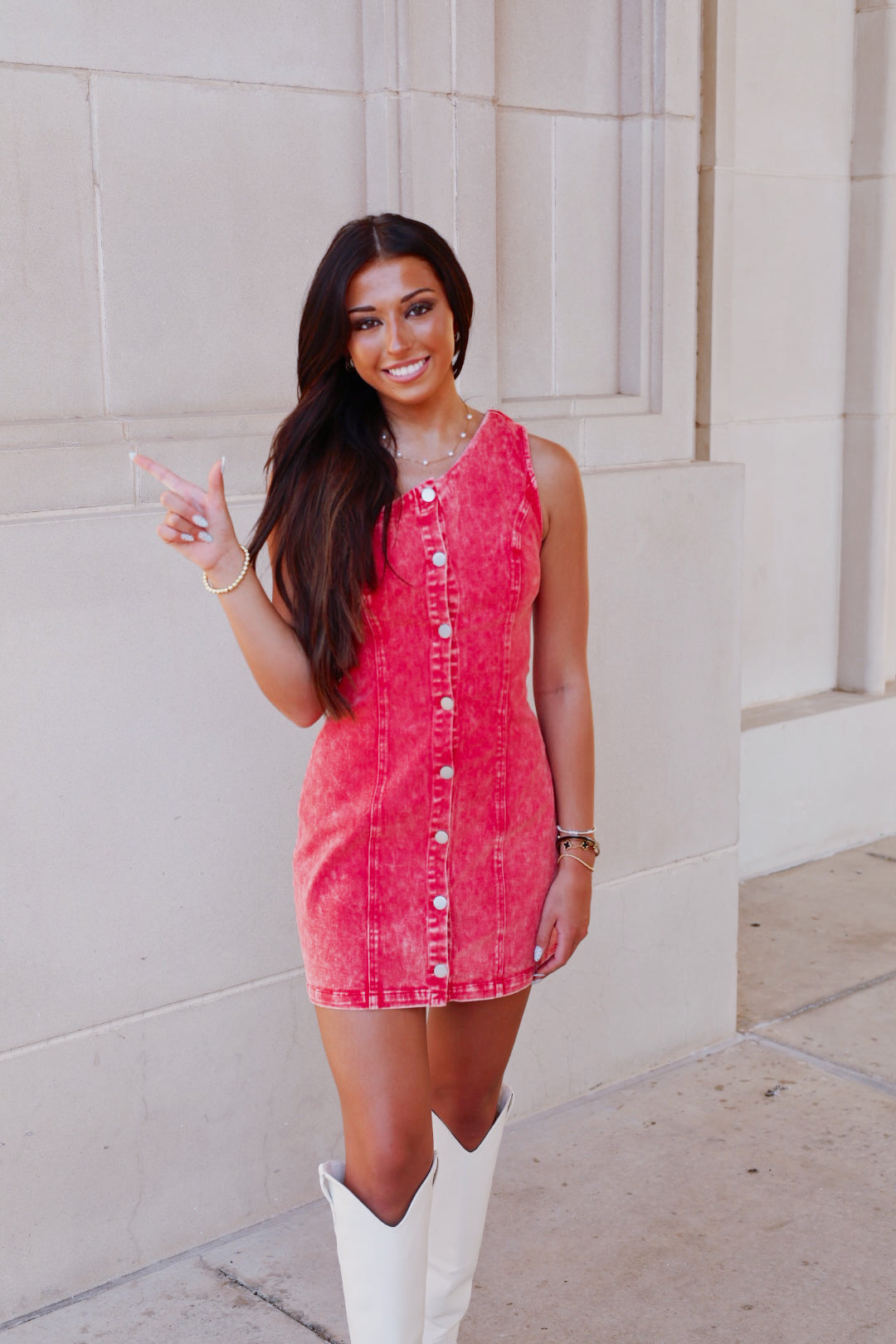 Red One Shoulder Mini Dress