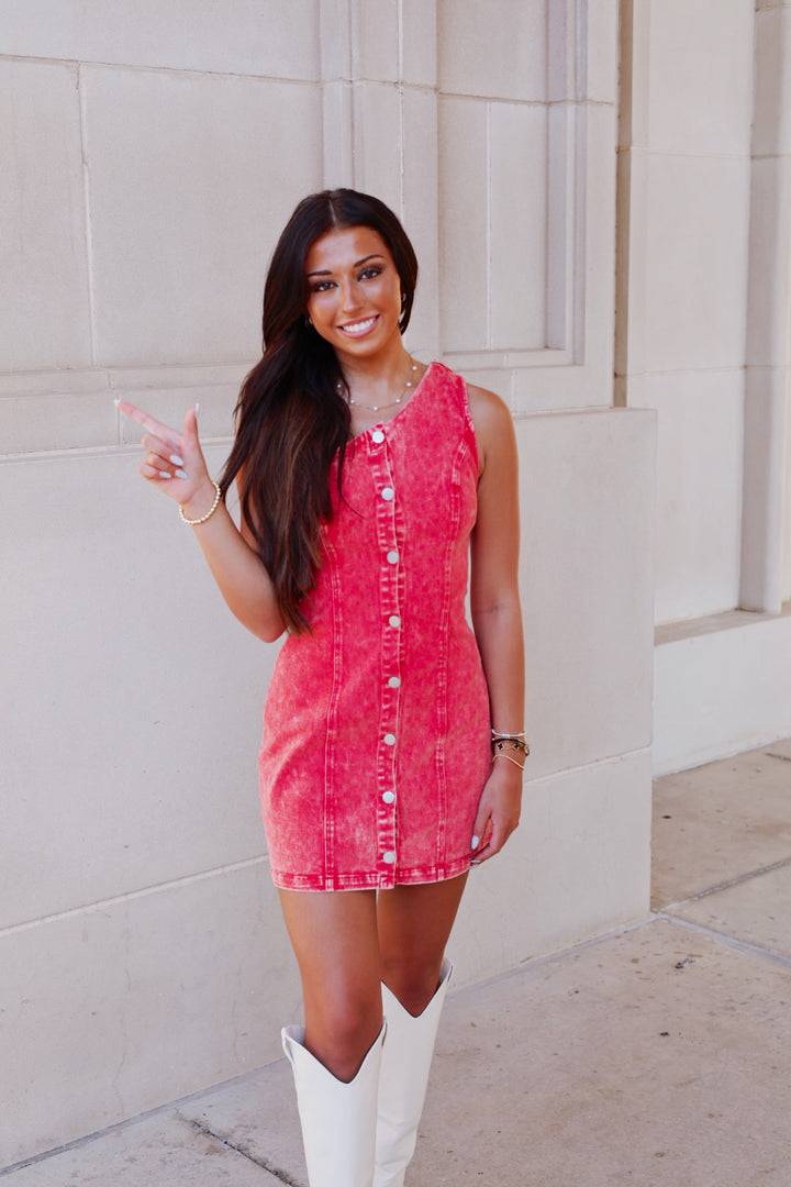 Red One Shoulder Mini Dress