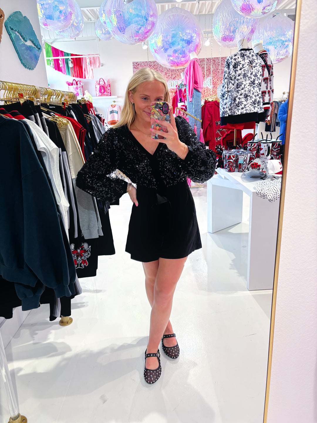 Show Stopper Black Sequin Romper