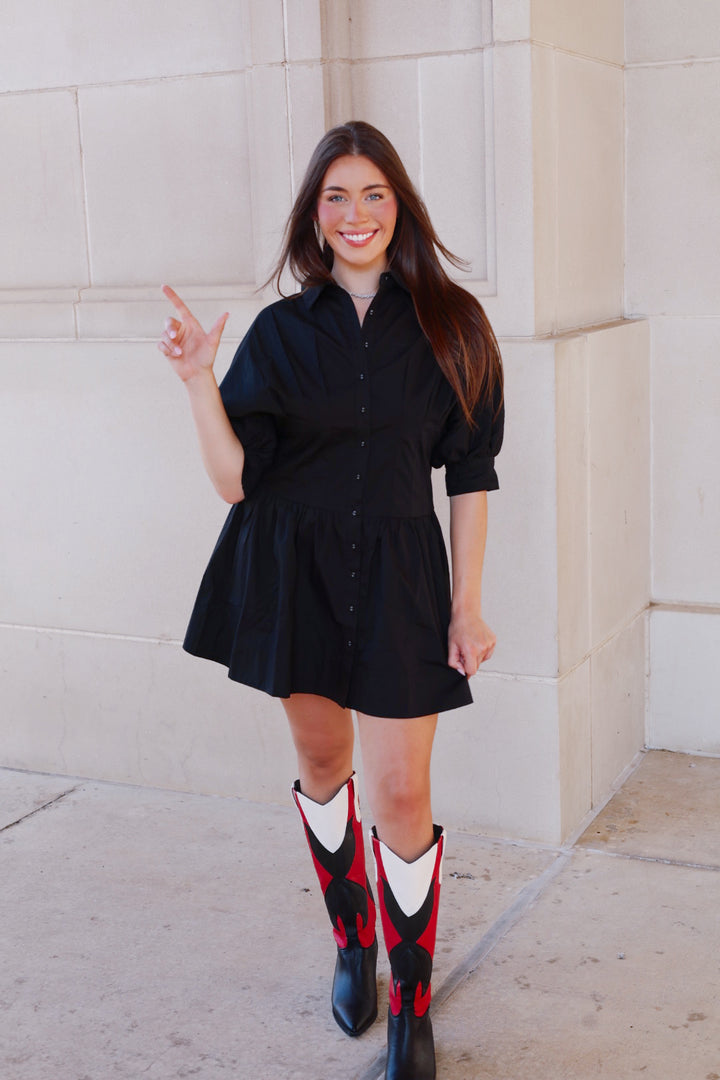Black Puff Sleeve Dress