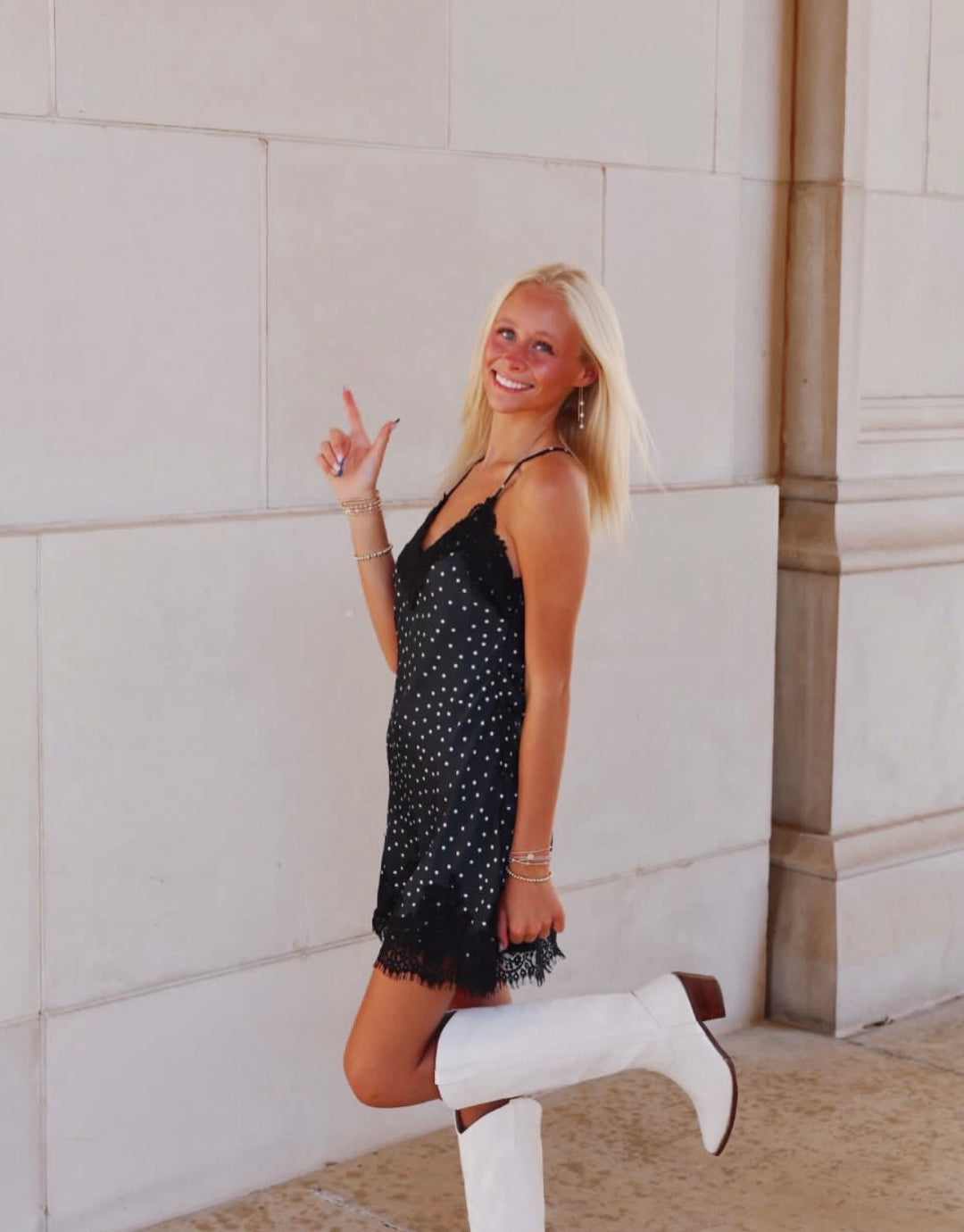 Black Plunge Neck Line Midi Dress