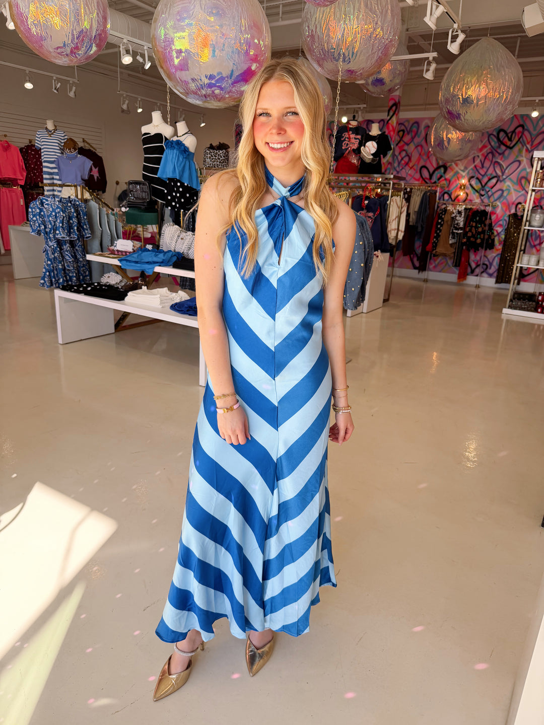 Seaside Social Halter Neck Maxi Dress
