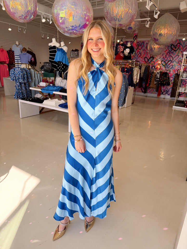 Seaside Social Halter Neck Maxi Dress