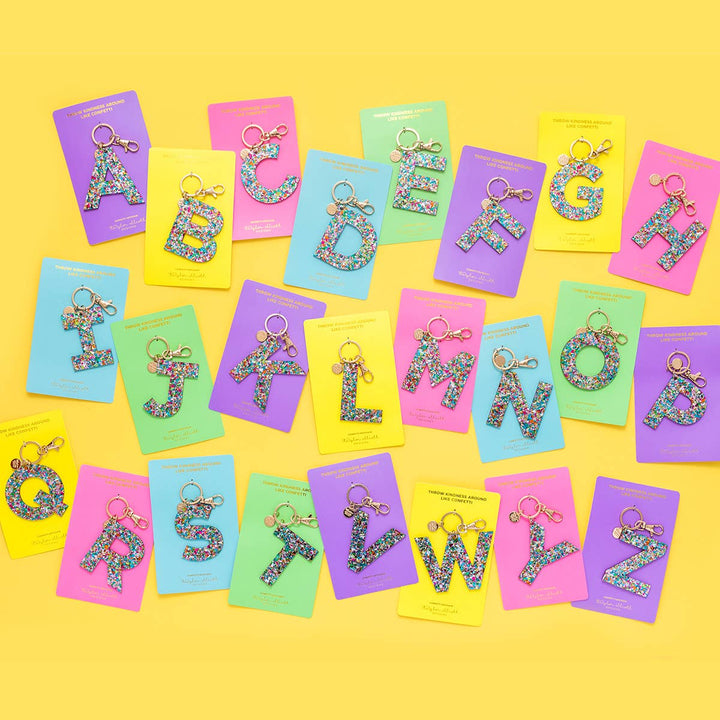 Confetti Acrylic Letter Keychain