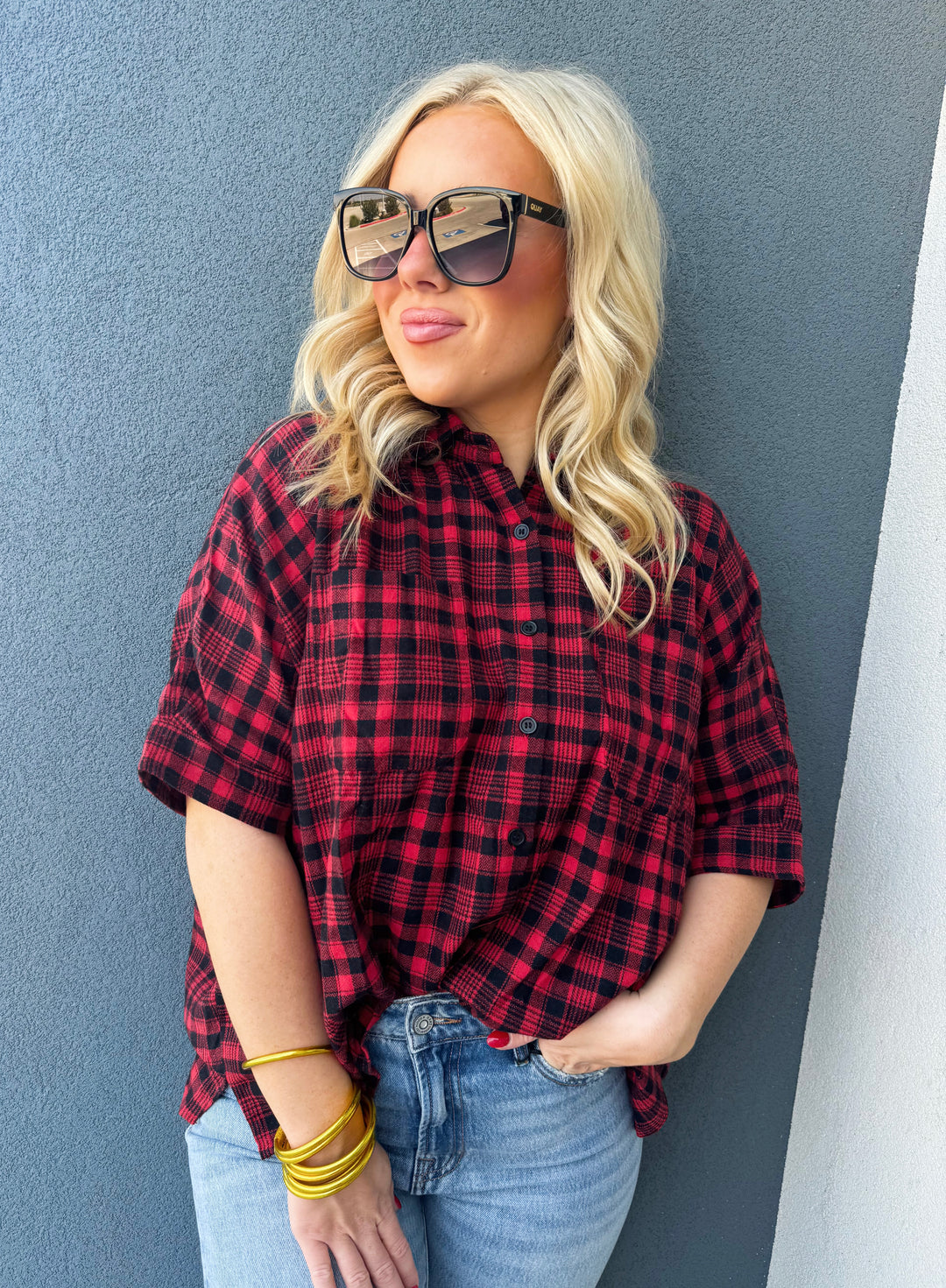 Red|Black Vibes Plaid Flannel