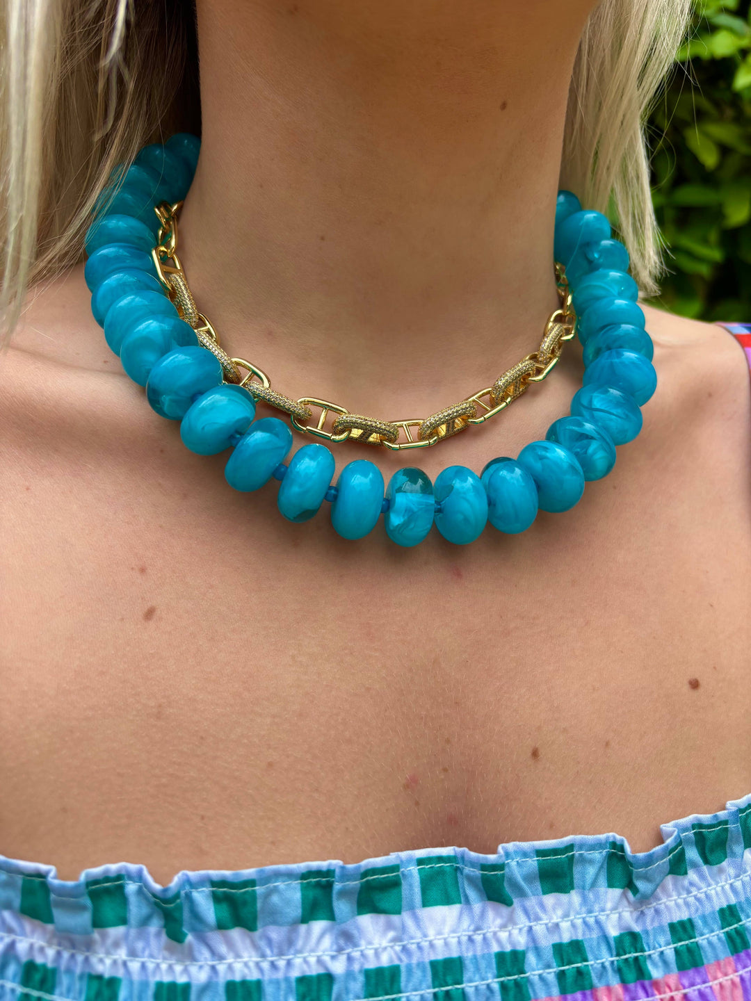 Bailey Chunky Beaded Necklace- Multi