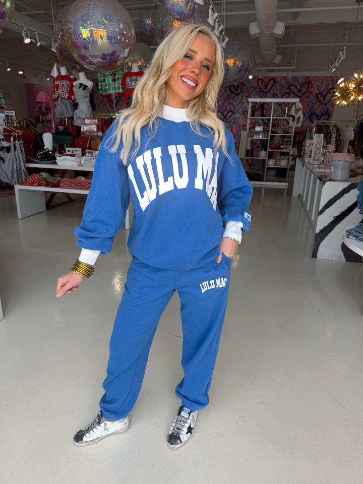LULU MAC Royal Blue/White Mockneck