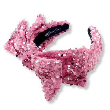 Adult Size Pink Sequin Side Bow