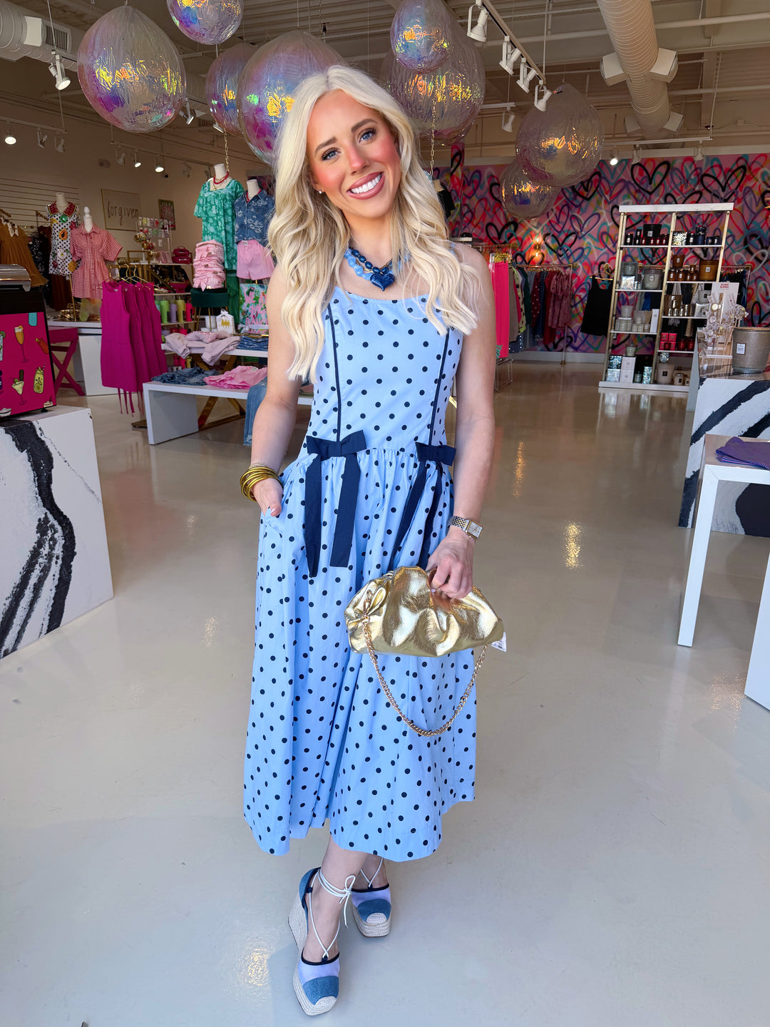Your so Lovley Blue Navy Bow Midi Dress