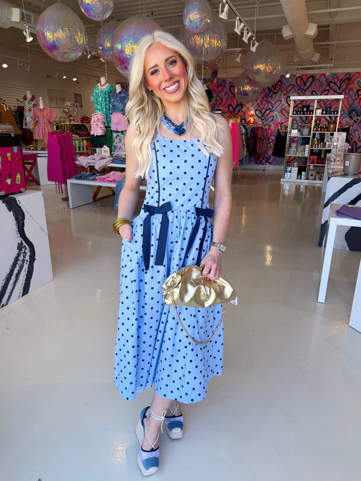 Your so Lovley Blue Navy Bow Midi Dress