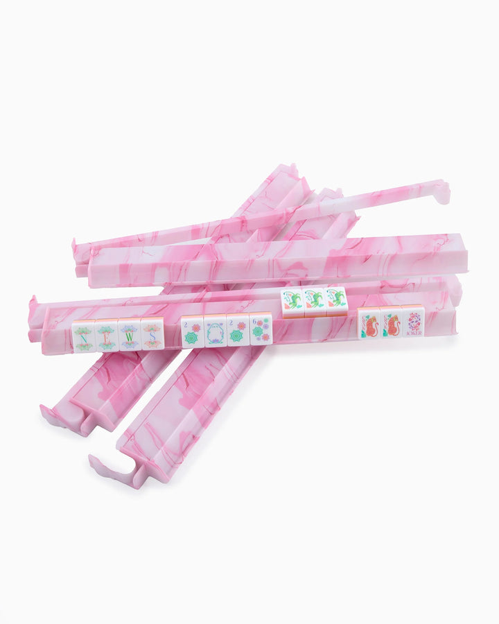 OH MY MAHJONG Pink Quartz Rack & Pusher Set