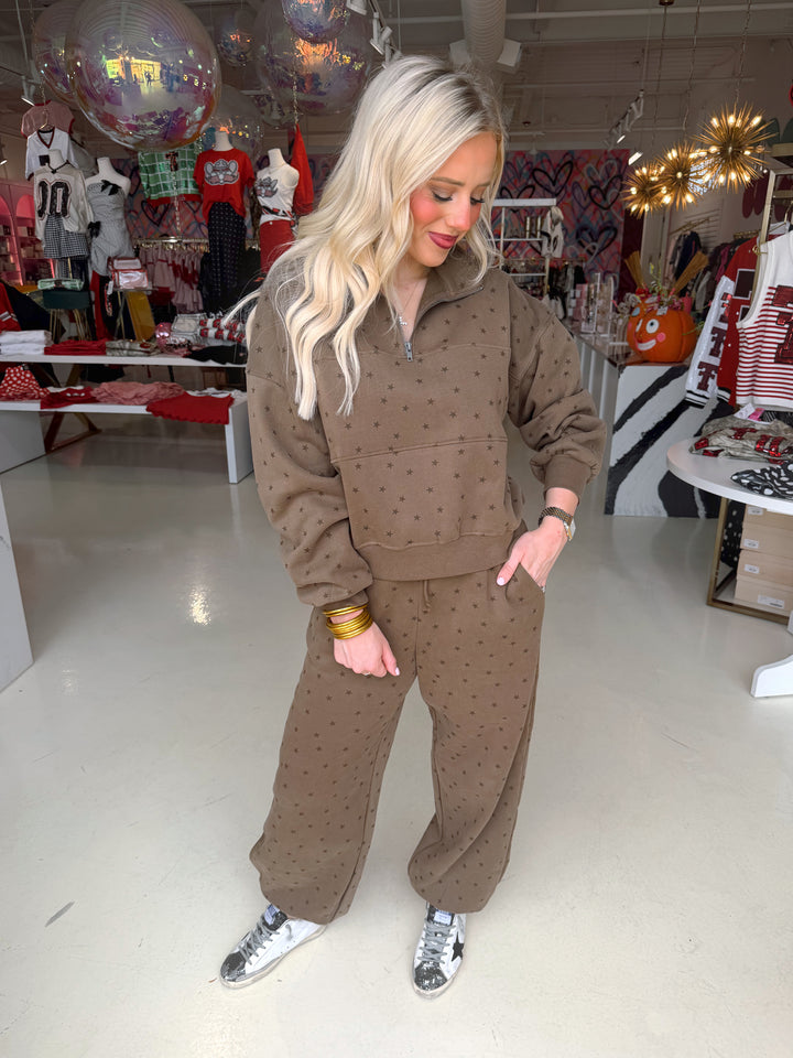 Mocha Star Sweatpant Set