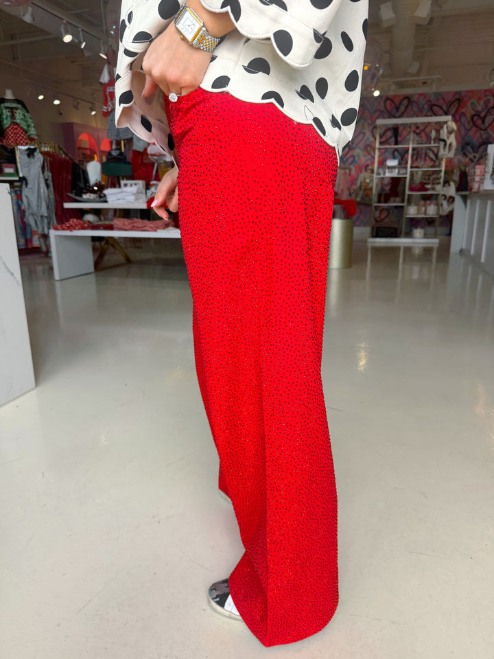 Queen of Sparkles Red Rhinestone Jeans