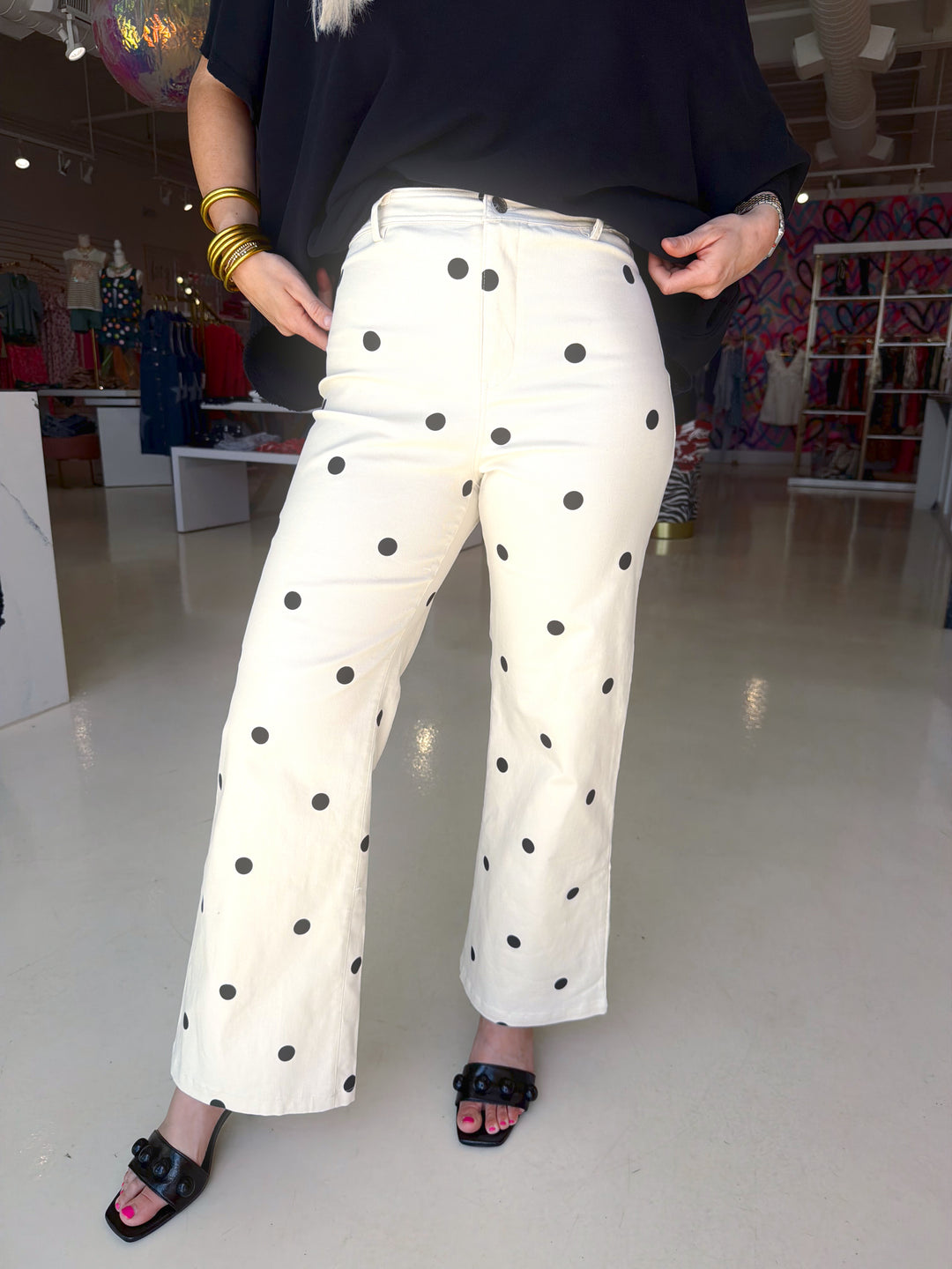 Polkadot Denim Pants
