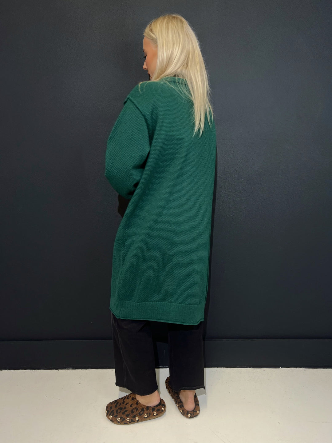 Mountain Time Dark Green Sweater Duster