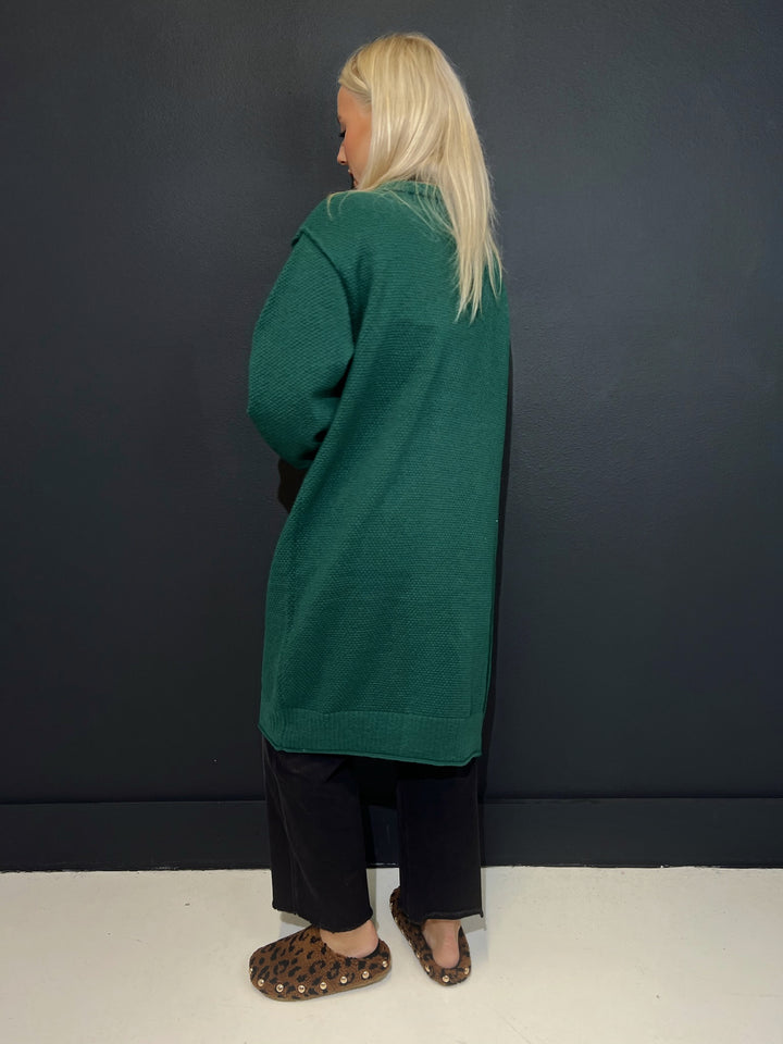 Mountain Time Dark Green Sweater Duster