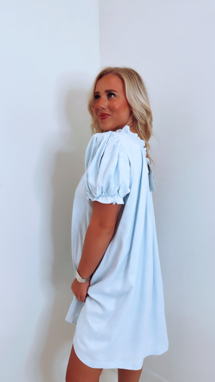 Light Blue One Shoulder Dress