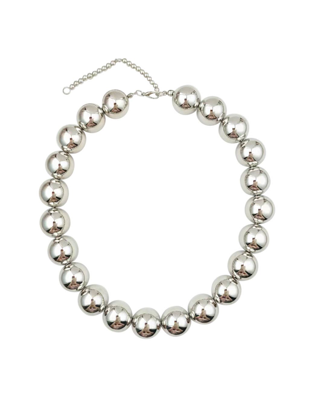 Ballard Silver Beaded Necklace
