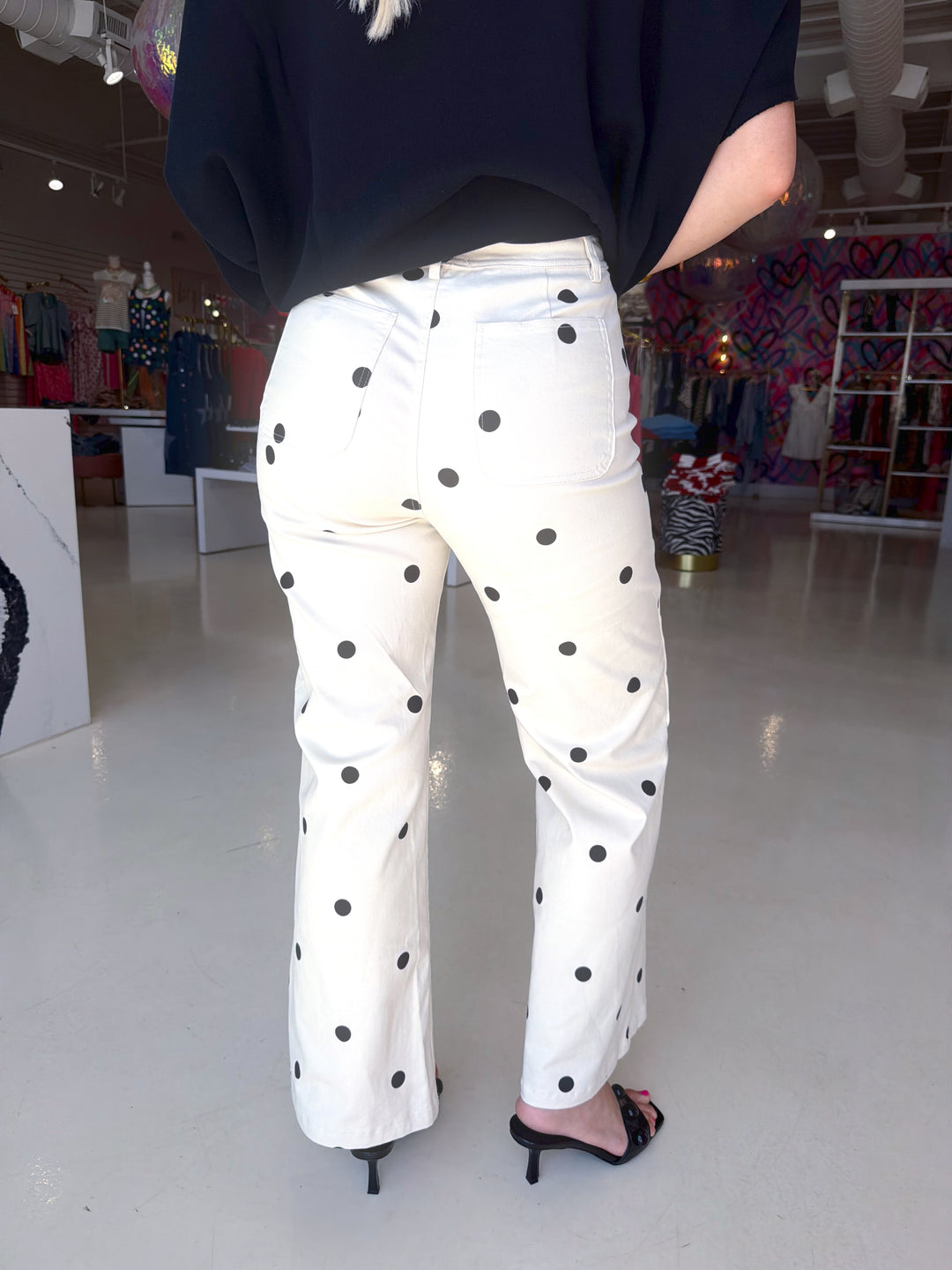 Polkadot Denim Pants