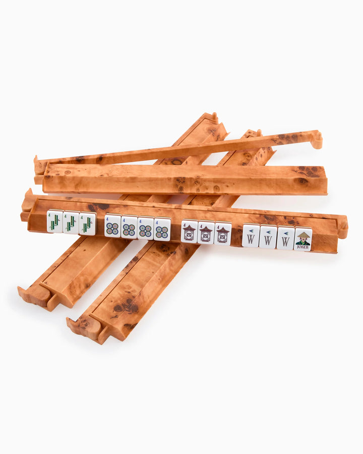OH MY MAHJONG Burl Rack & Pusher Set