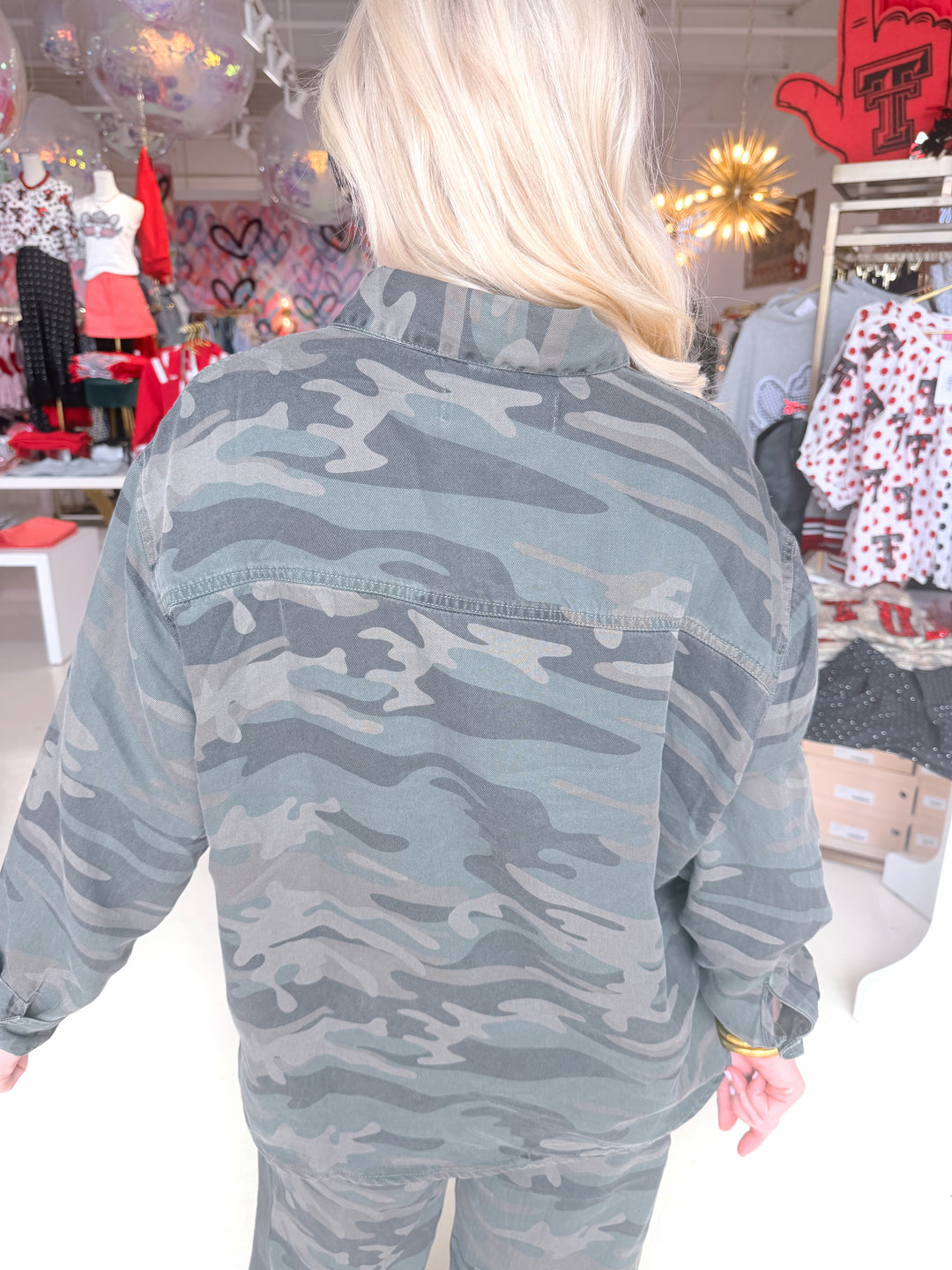 Forest Camo Wide Leg Pant & Quarter Zip Top