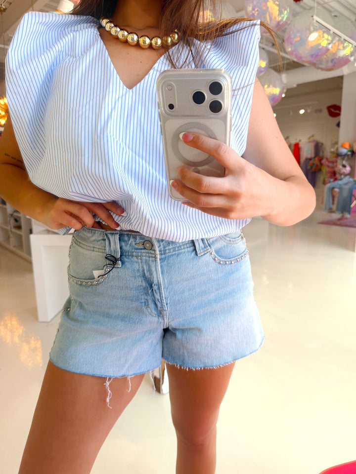 STUDDED A LINE SHORTS