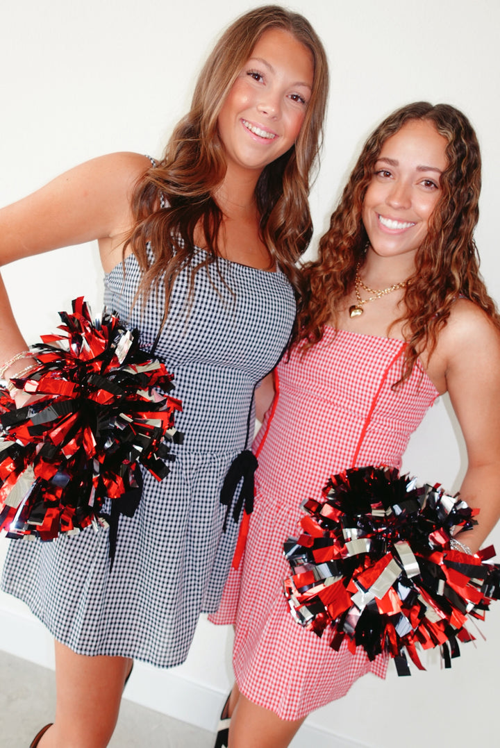 Field Goal Gingham Mini Dress W/ Bow| 2 Colors