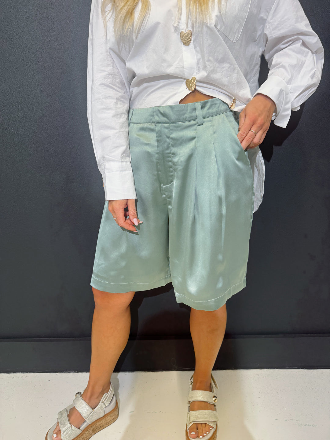 Sage Green Dress Me Up Shorts