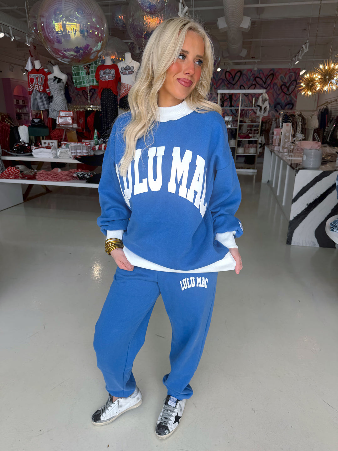 LULU MAC Royal Blue/White Mockneck