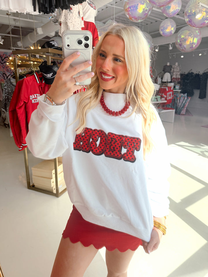 QOS Texas Tech White Mockneck