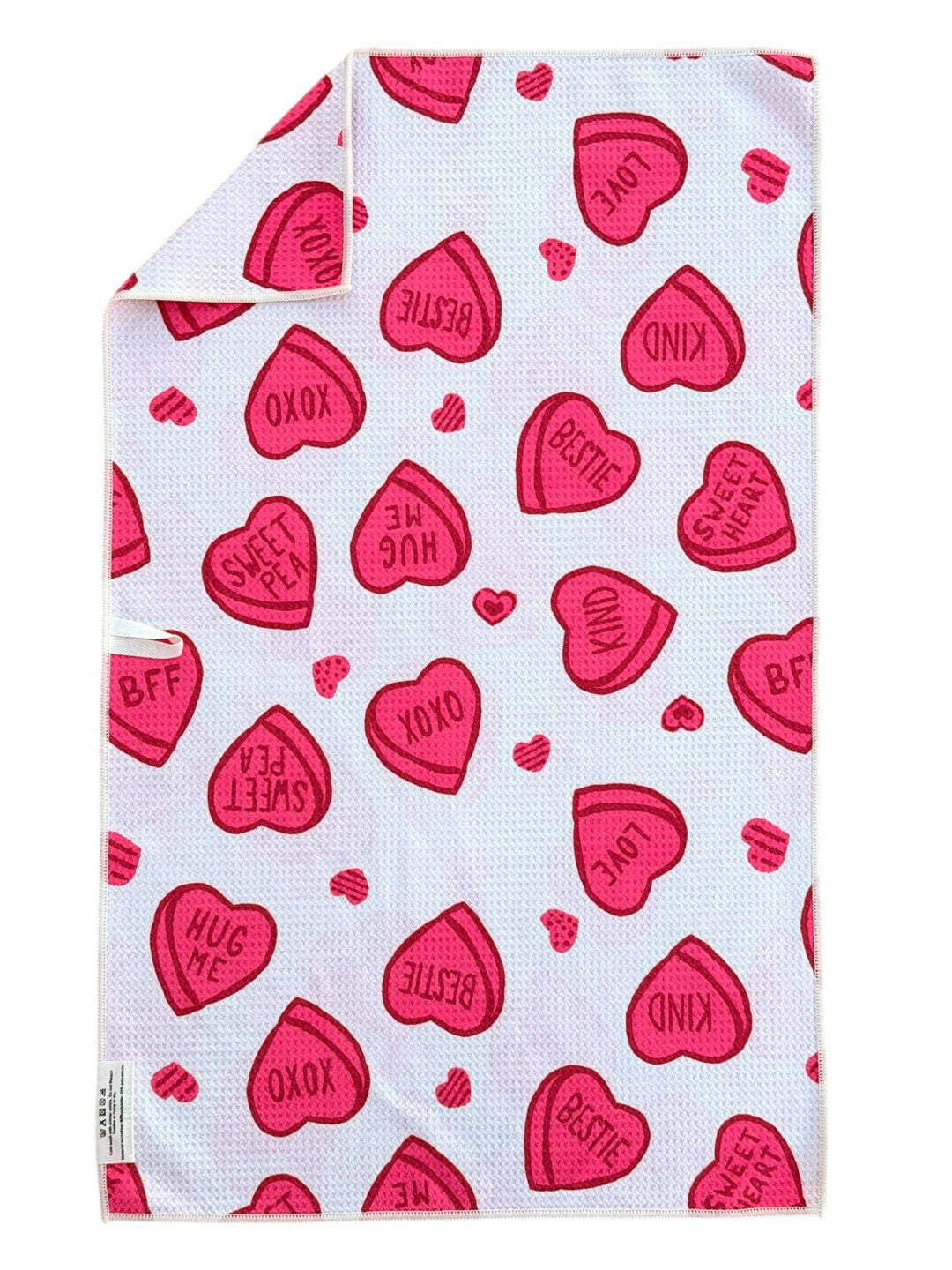 Candy Hearts: Double-Sided Hand Towel