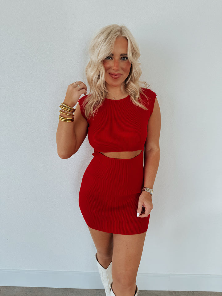 Red Cutout Mini Dress