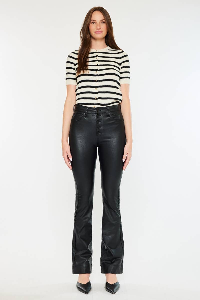 Black Leather Bootcut Pants