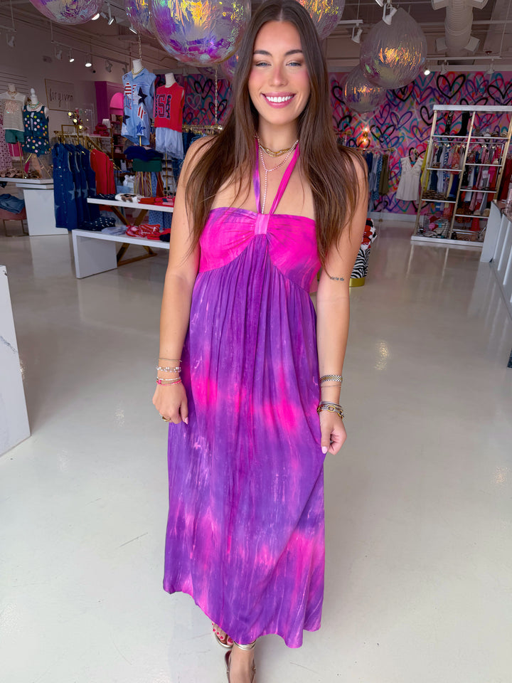 Berry Bliss Halter Neck Dress