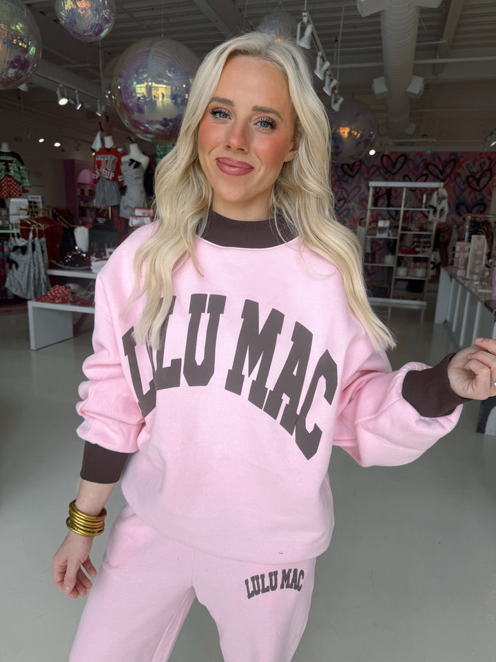 LULU MAC Pink/Brown Mockneck