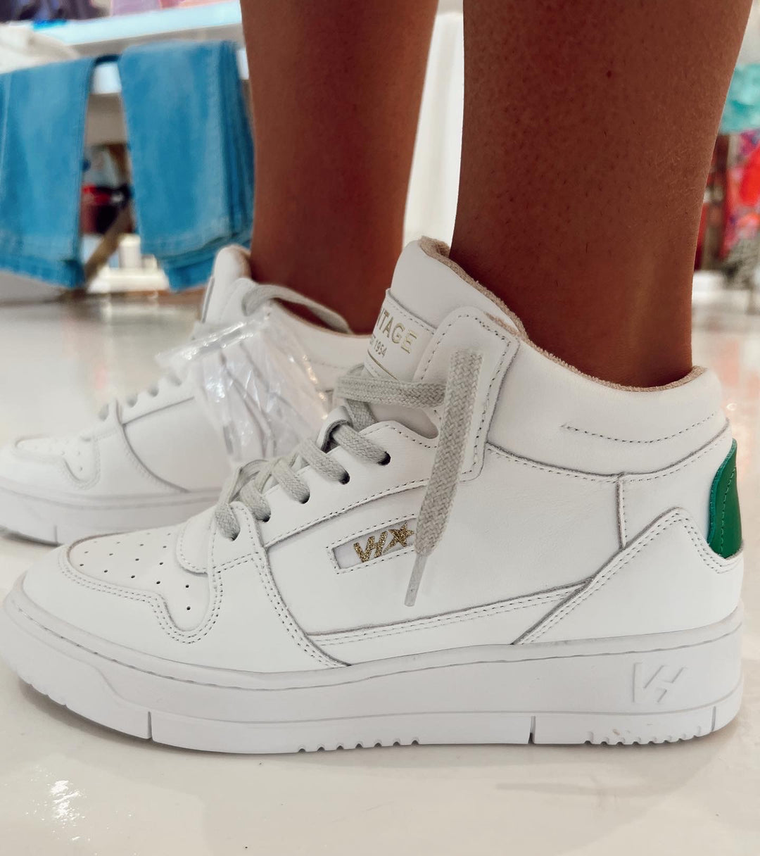 VH Celeste 4 White/Green Mid Sneakers