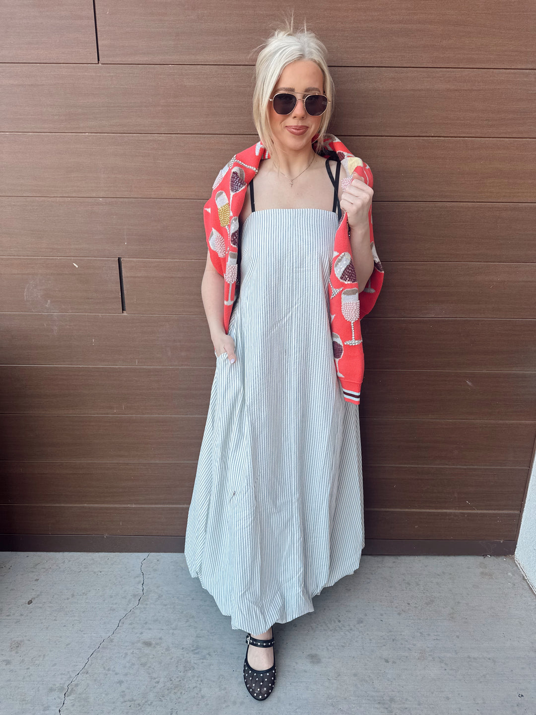 Too Cute to Be Tied Bubble Hem Maxi Dress