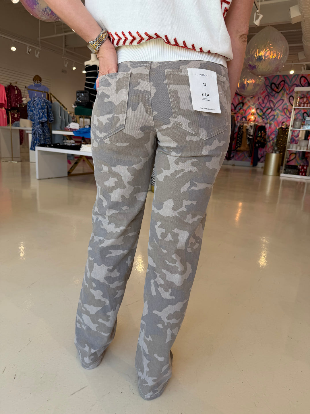 Tan Camo Midrise Jeans