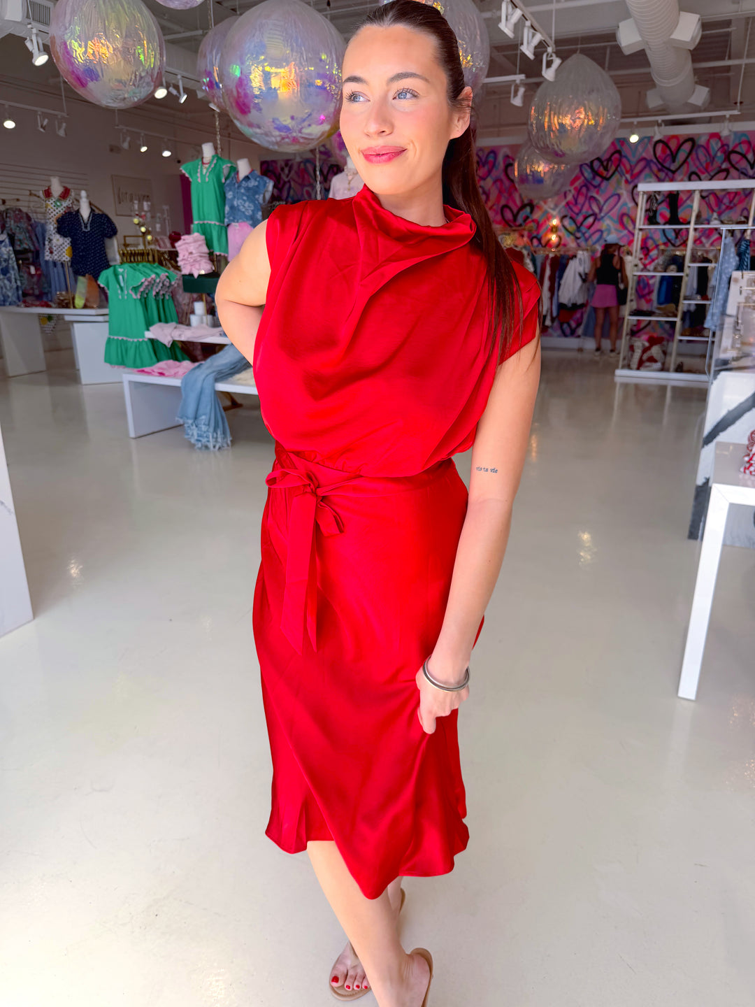 Scoop Neck Midi Dress | Colors