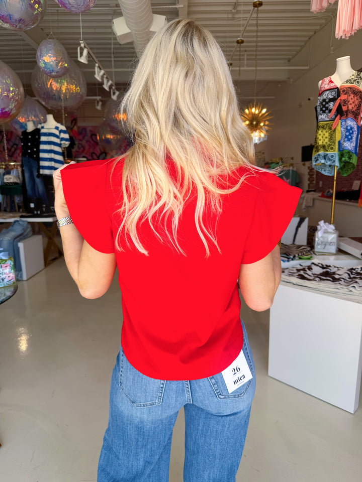 Your Cute Red Detailed Top
