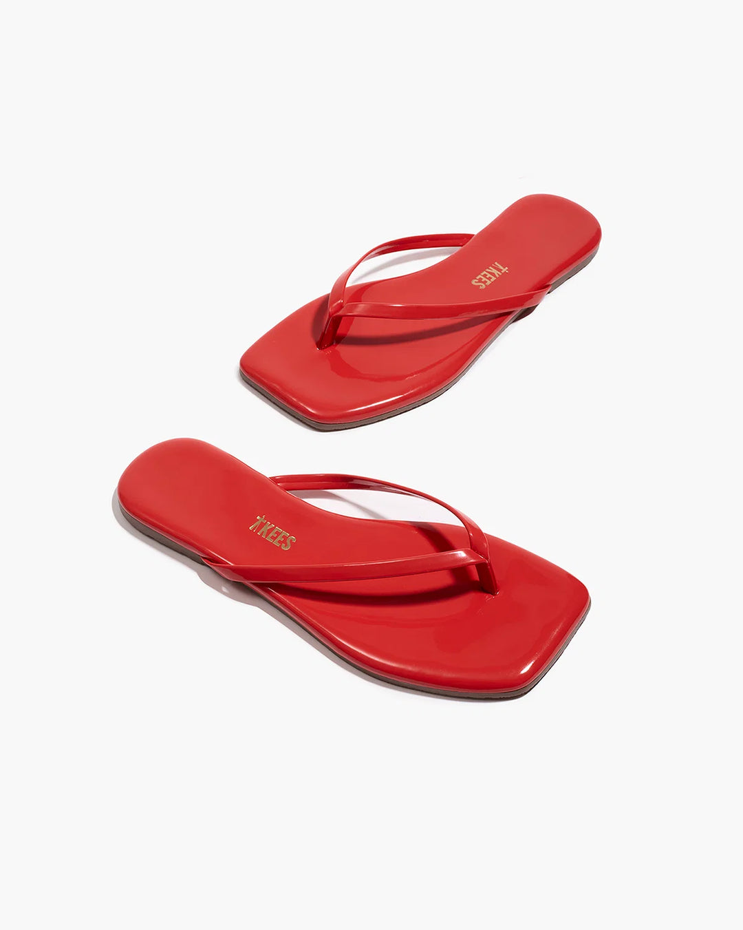 TKEES Red Gloss Square Toe Flop
