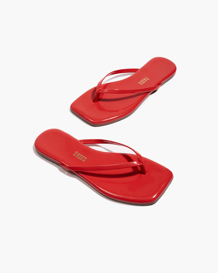 TKEES Red Gloss Square Toe Flop