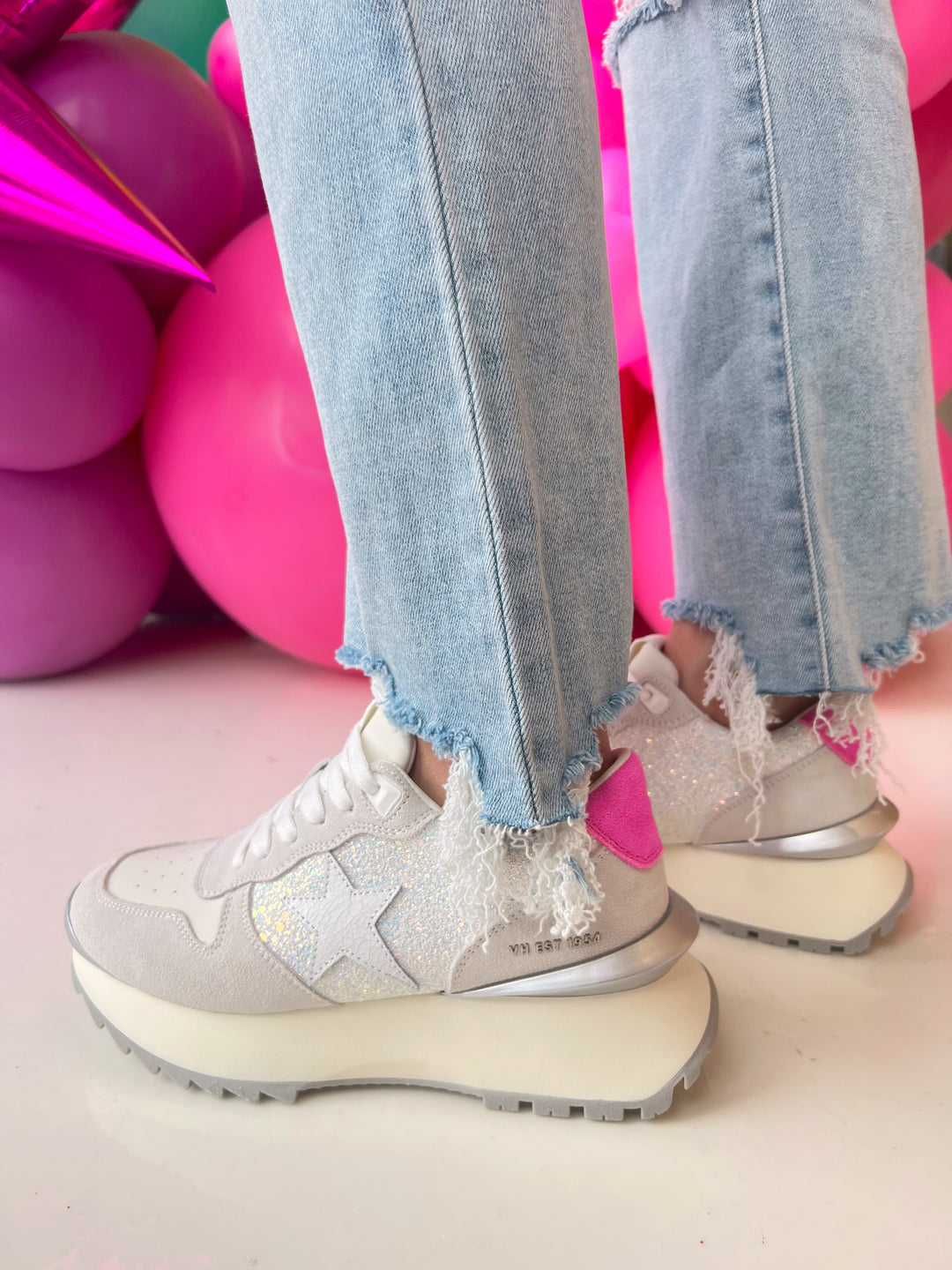 Major VH Sneakers Hot Pink| Iridescent