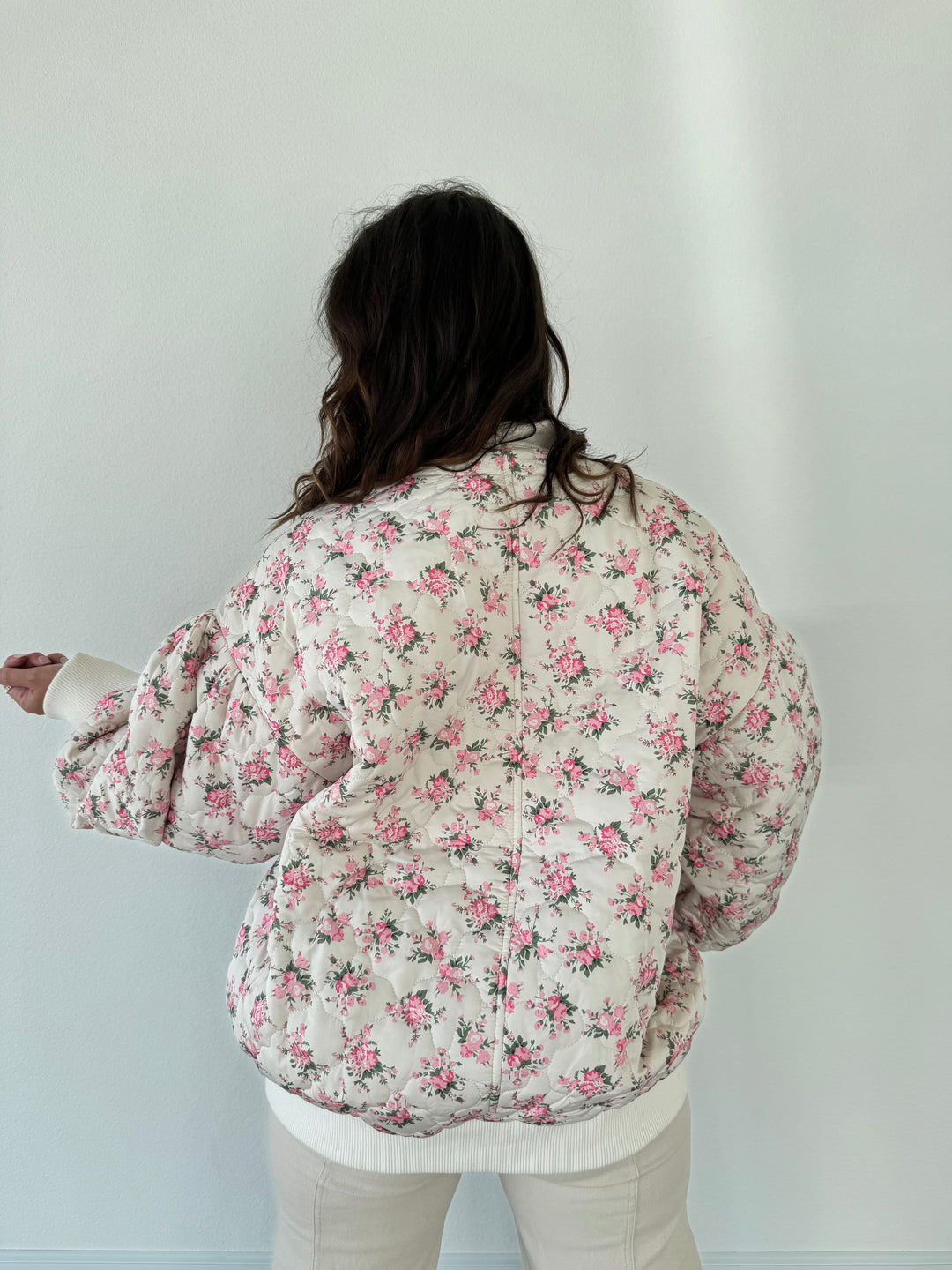 Floral Flare Quilted Oversized Jacket