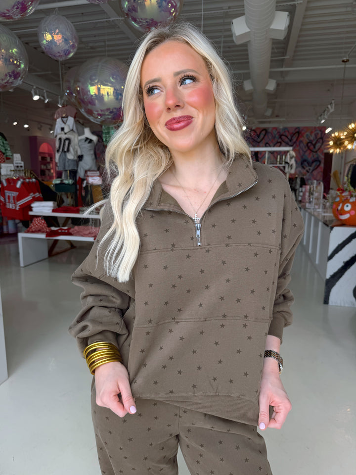 Mocha Star Sweatpant Set